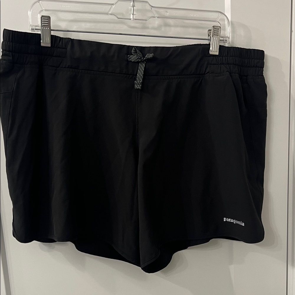 Patagonia Black Women's Athletic Shorts with Drawstring Waist.